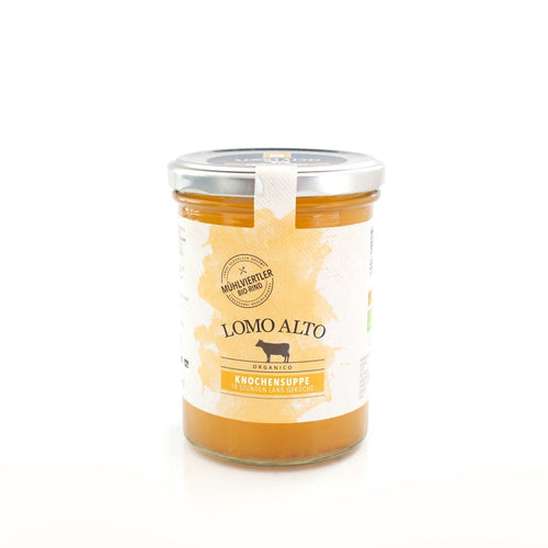 Biologische Knochensuppe nahrungsergänzung lomo alto fertiggericht glas
